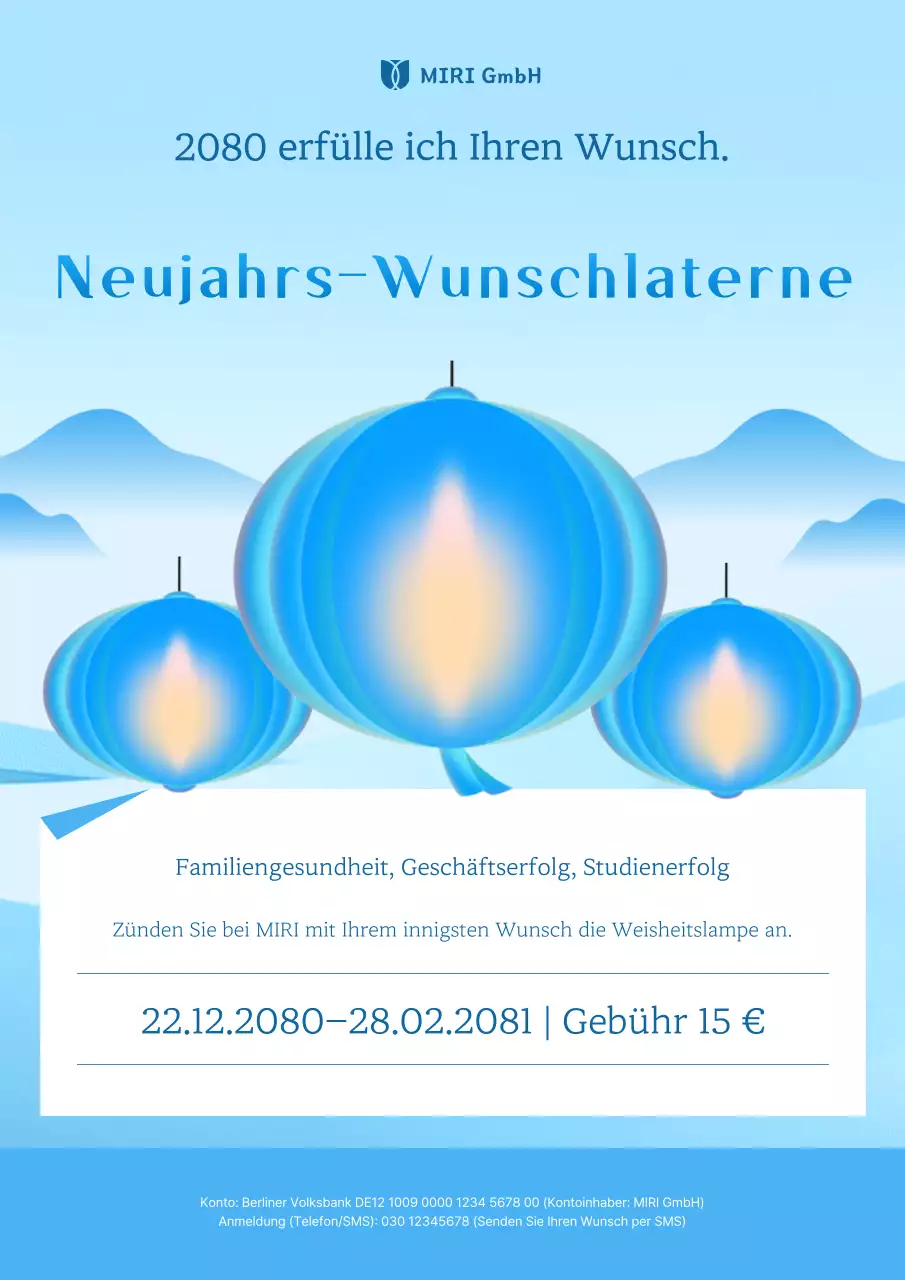 Sky Blue Simple Neujahrsveranstaltung