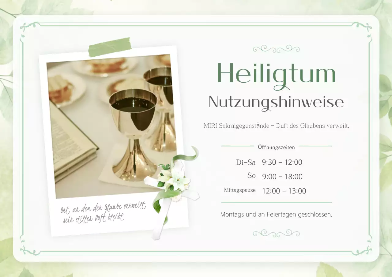 Grüner, einfacher Religionsleitfaden