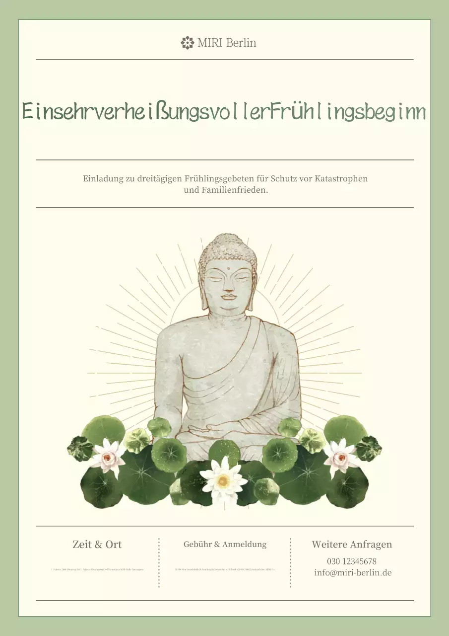 Traditionelle buddhistische Einladung aus Kaki