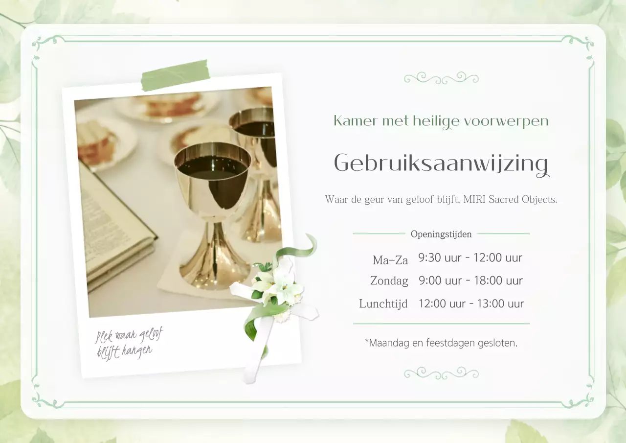 Groene eenvoudige religieuze gids