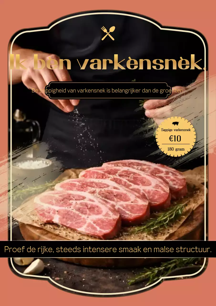 Oranje Vintage Vleesadvertentie