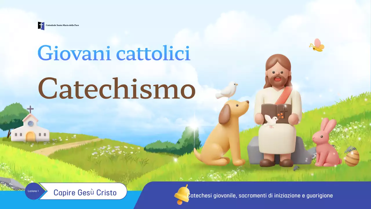 Educazione religiosa per bambini blu cielo