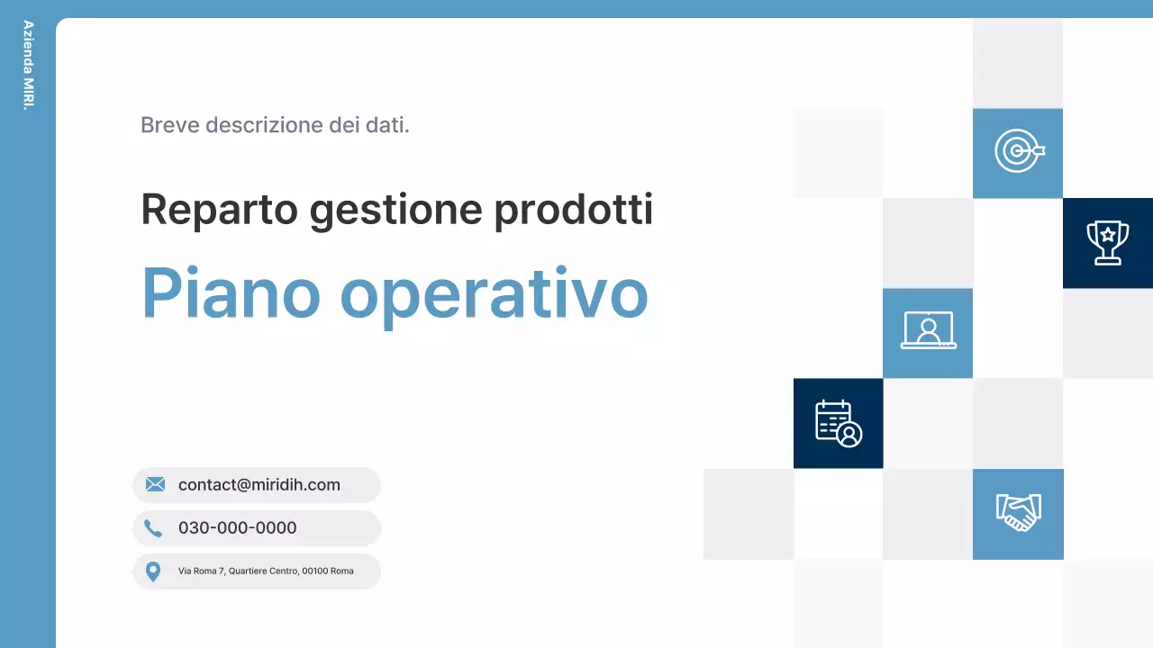 Descrizione delle operazioni dell'organizzazione moderna blu