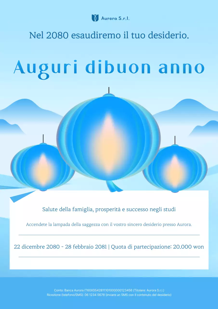 Evento di Capodanno semplice e blu cielo