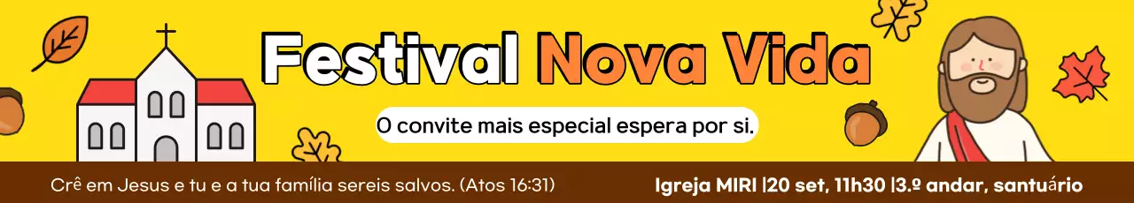 Convite para o Festival de Evangelismo Orange Simple