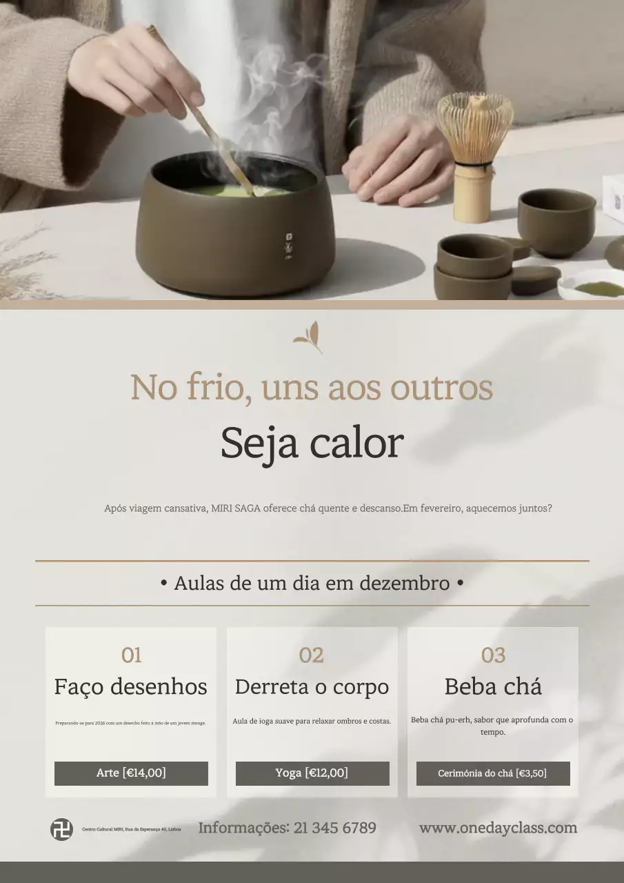 Promoção de aula de cultura simples bege