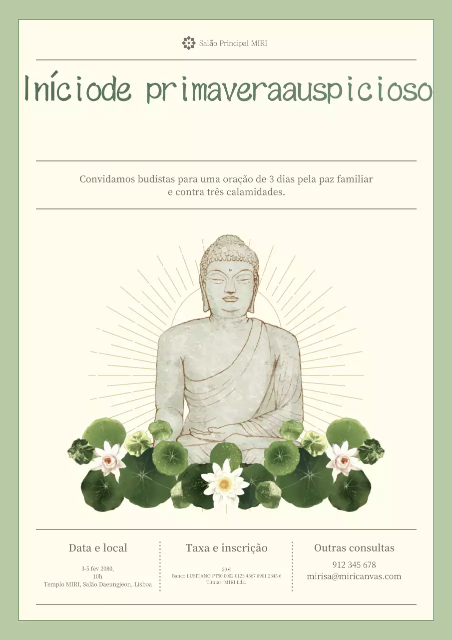 Convite Budista Tradicional Kaki