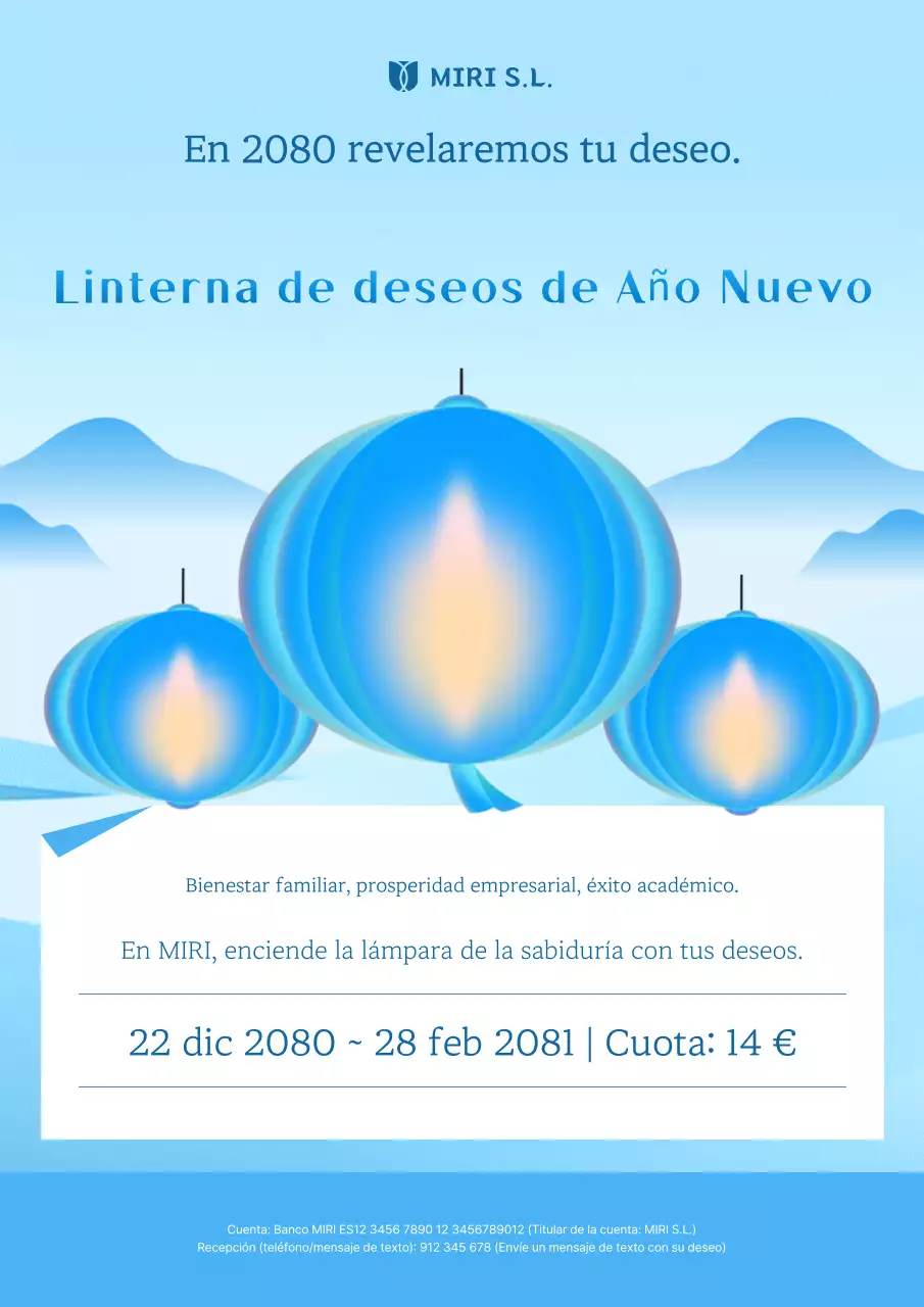 Evento de Año Nuevo Simple Azul Cielo