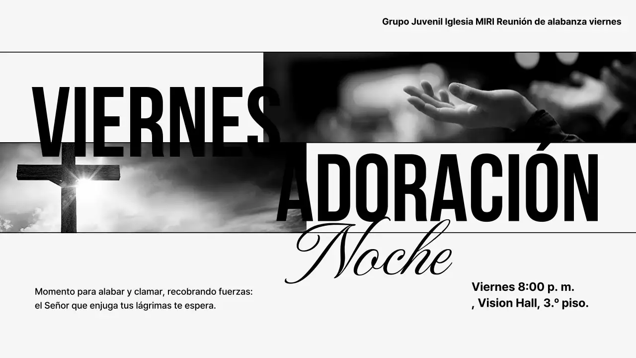 Guía de adoración clásica en blanco y negro