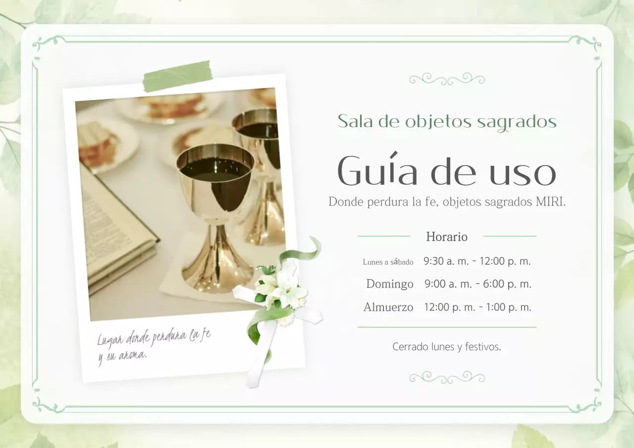 Guía religiosa sencilla y verde