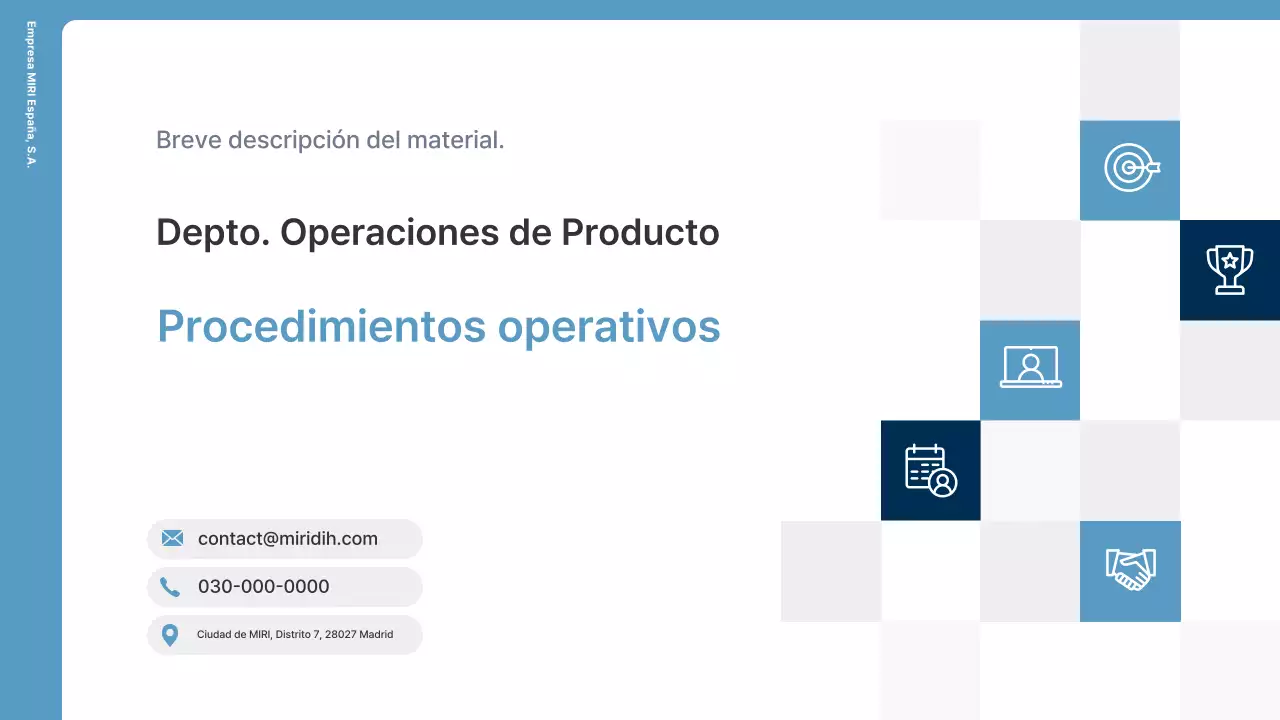 Descripción de las operaciones de la Organización Moderna Azul