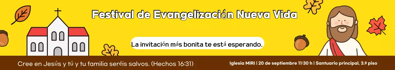 Invitación sencilla naranja al festival de evangelización