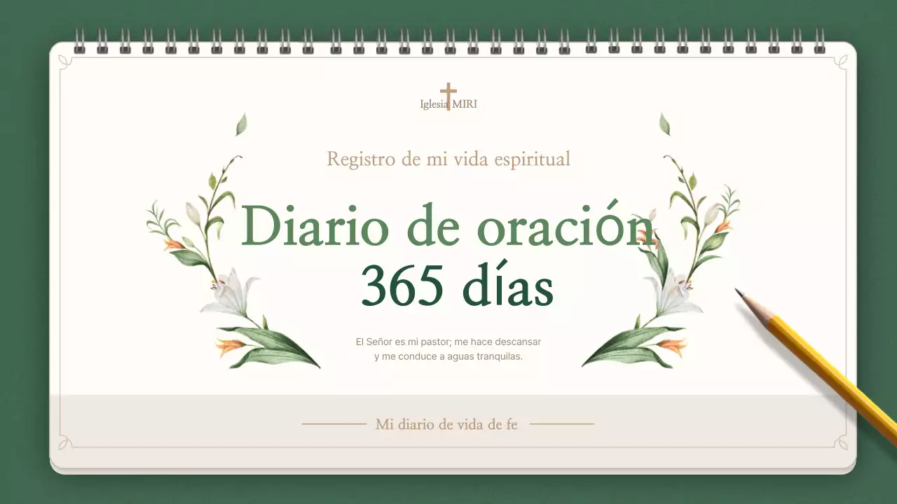 Diario de fe ordenado color caqui