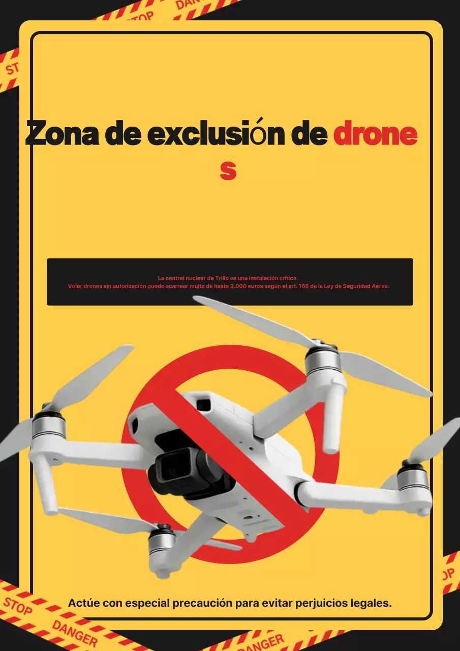 Información sobre la zona de exclusión aérea de drones
