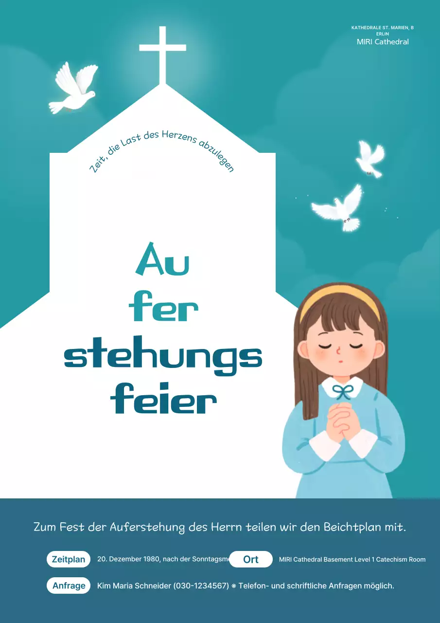 Himmelblaue, schlichte religiöse Zeremonie
