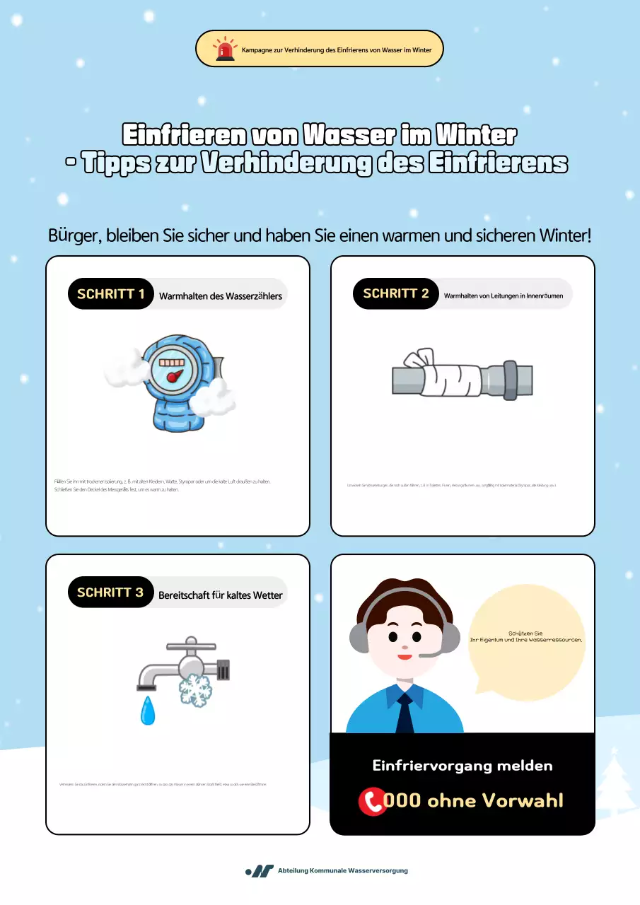 Sky Blue Richtlinien für sauberes Winterwasser – Sicherheitshinweise