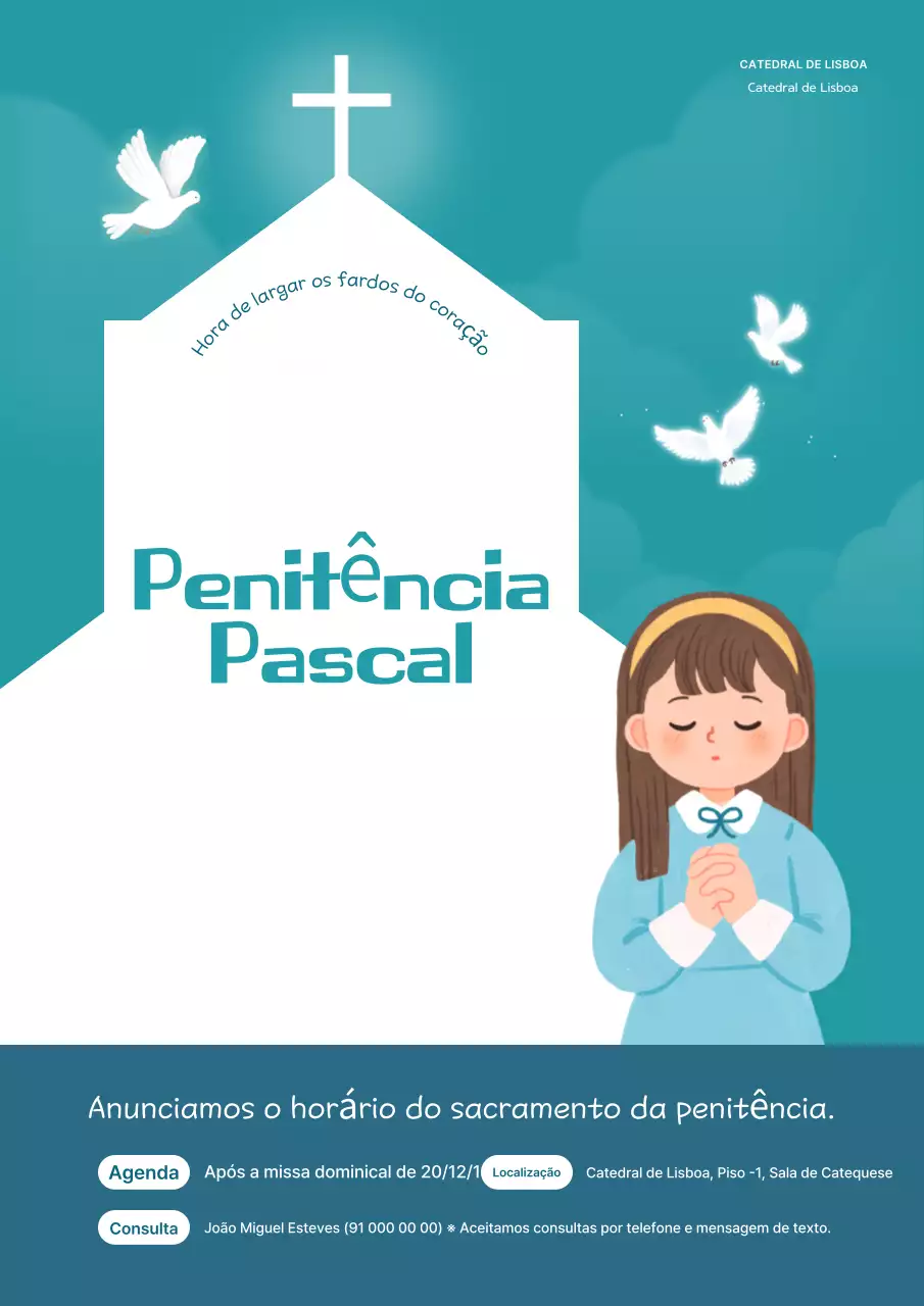 Cerimônia religiosa simples em azul celeste