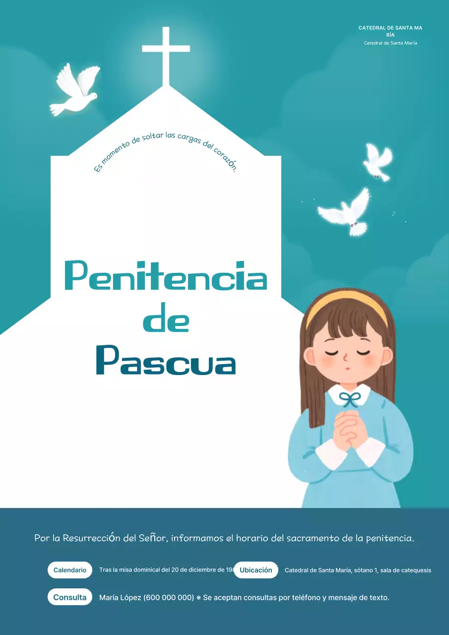 Ceremonia religiosa sencilla en color azul cielo