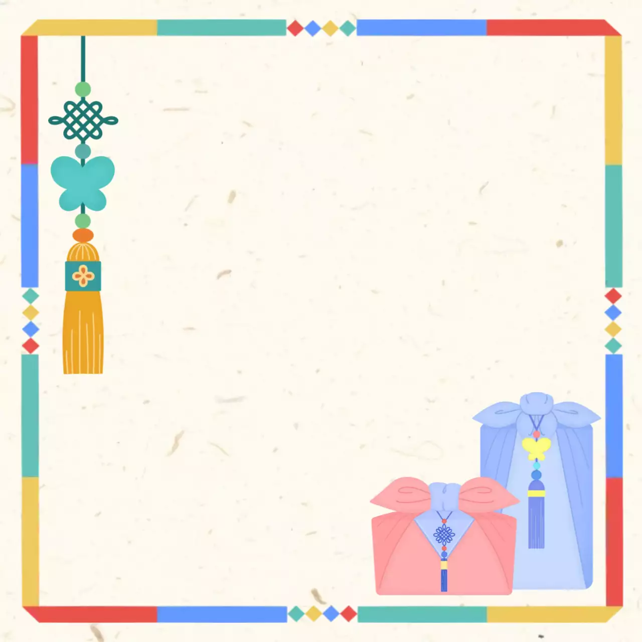 아이보리 전통 명절 초대장