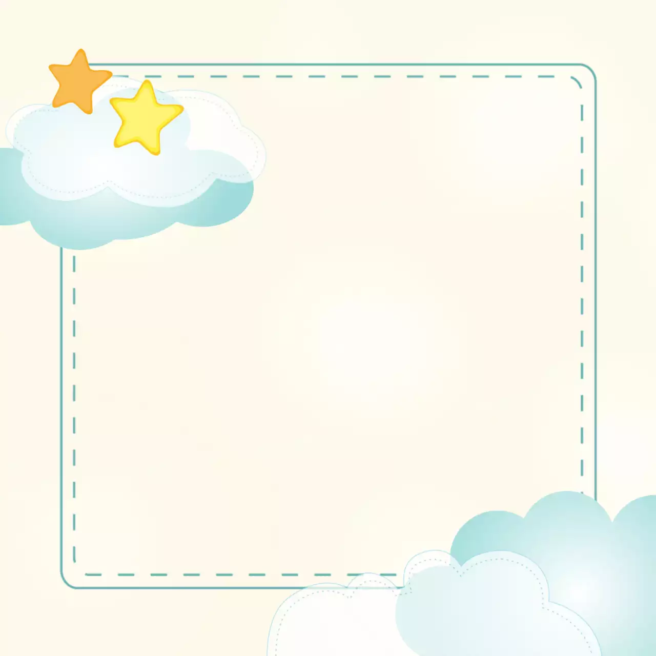 하늘색 아기자기한 포토프레임