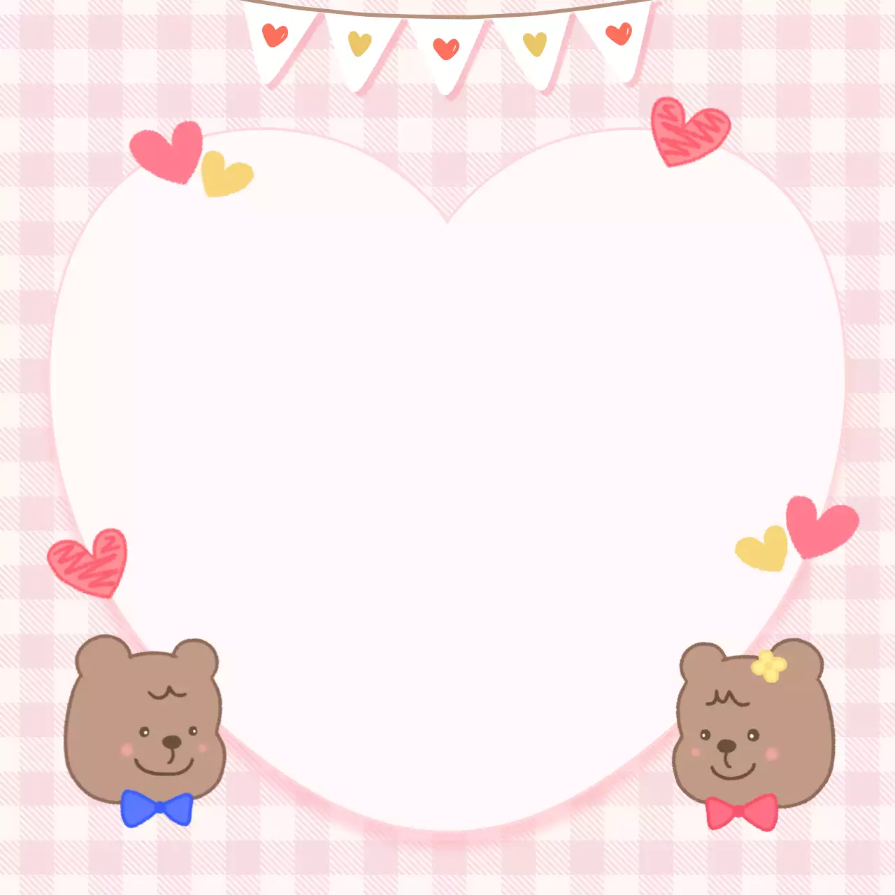 핑크 아기자기한 곰돌이 커플 미니 노트