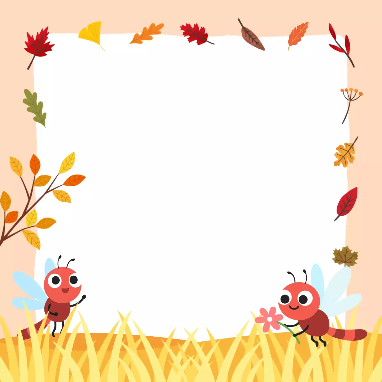 주황 아기자기한 가을 잠자리 엽서