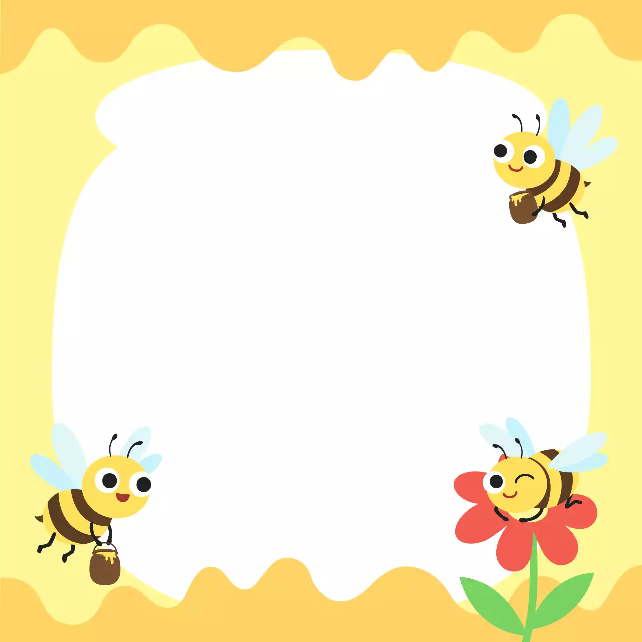 노랑 아기자기한 꿀벌 쪽지