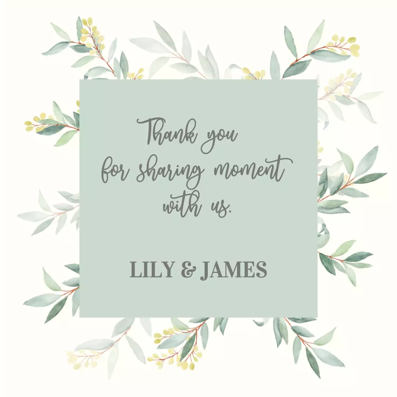 Aesthetic Olive Leaves Frame