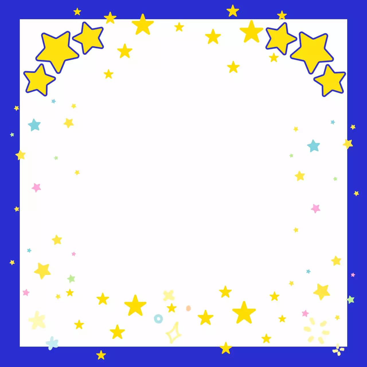 파랑 아기자기한 별 프레임
