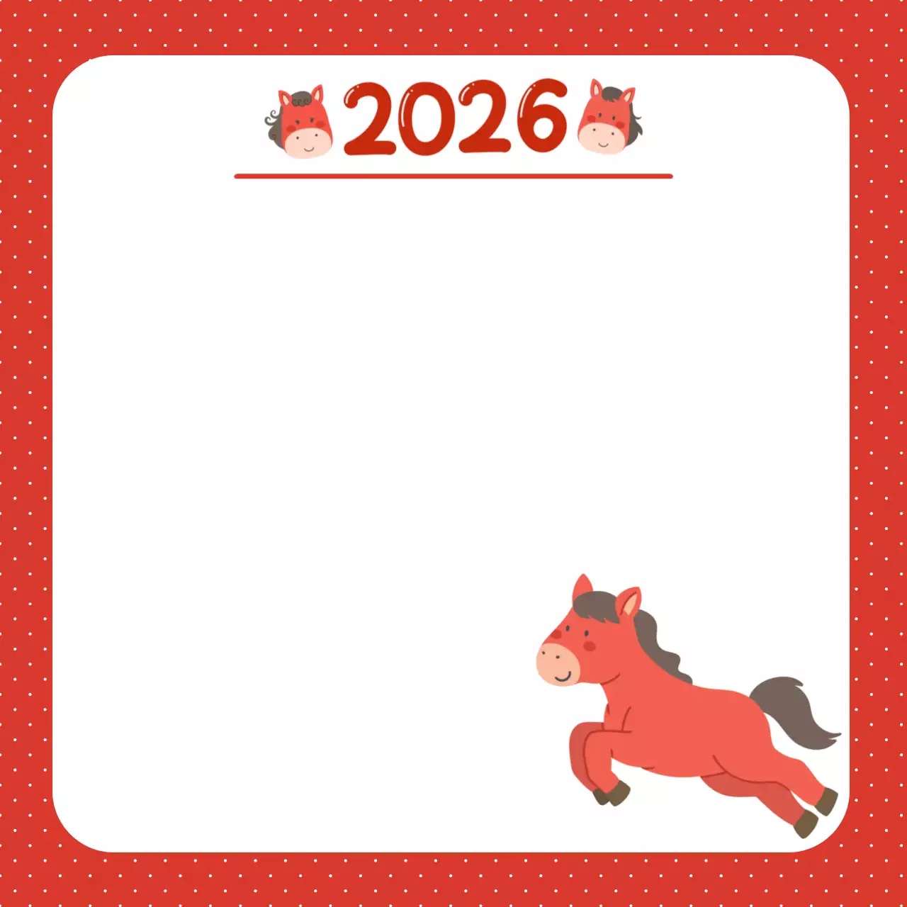 빨강 심플 새해 엽서