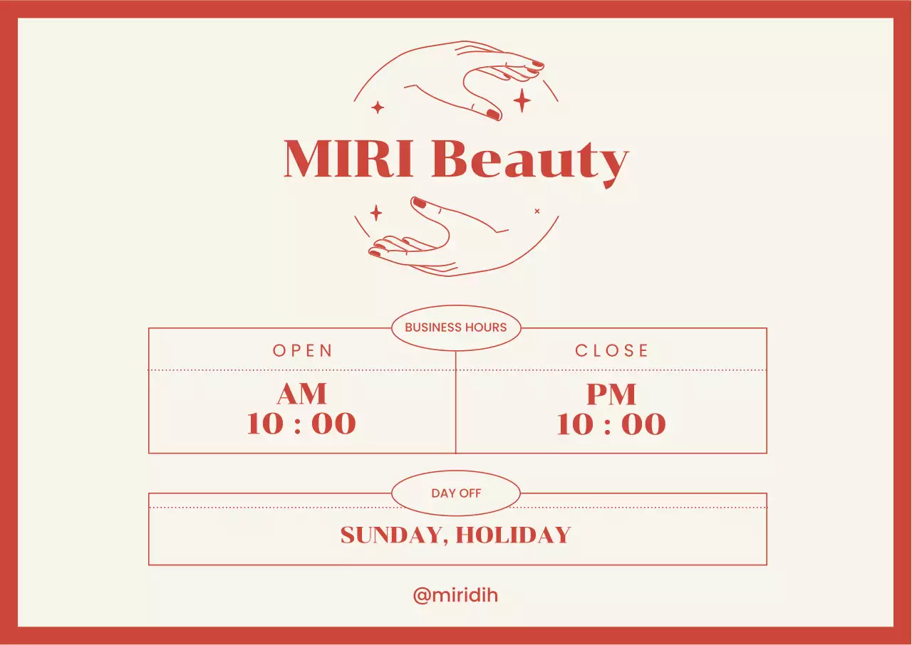 빨강 심플 가게 오픈 안내