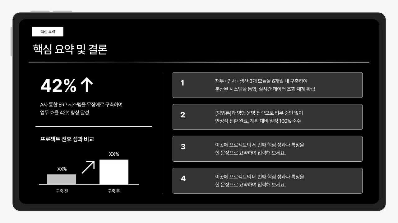 검정 모던 프로젝트 보고서 분석