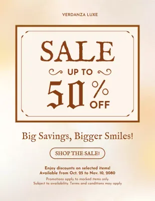 Beige Elegant Sale Promotion Poster