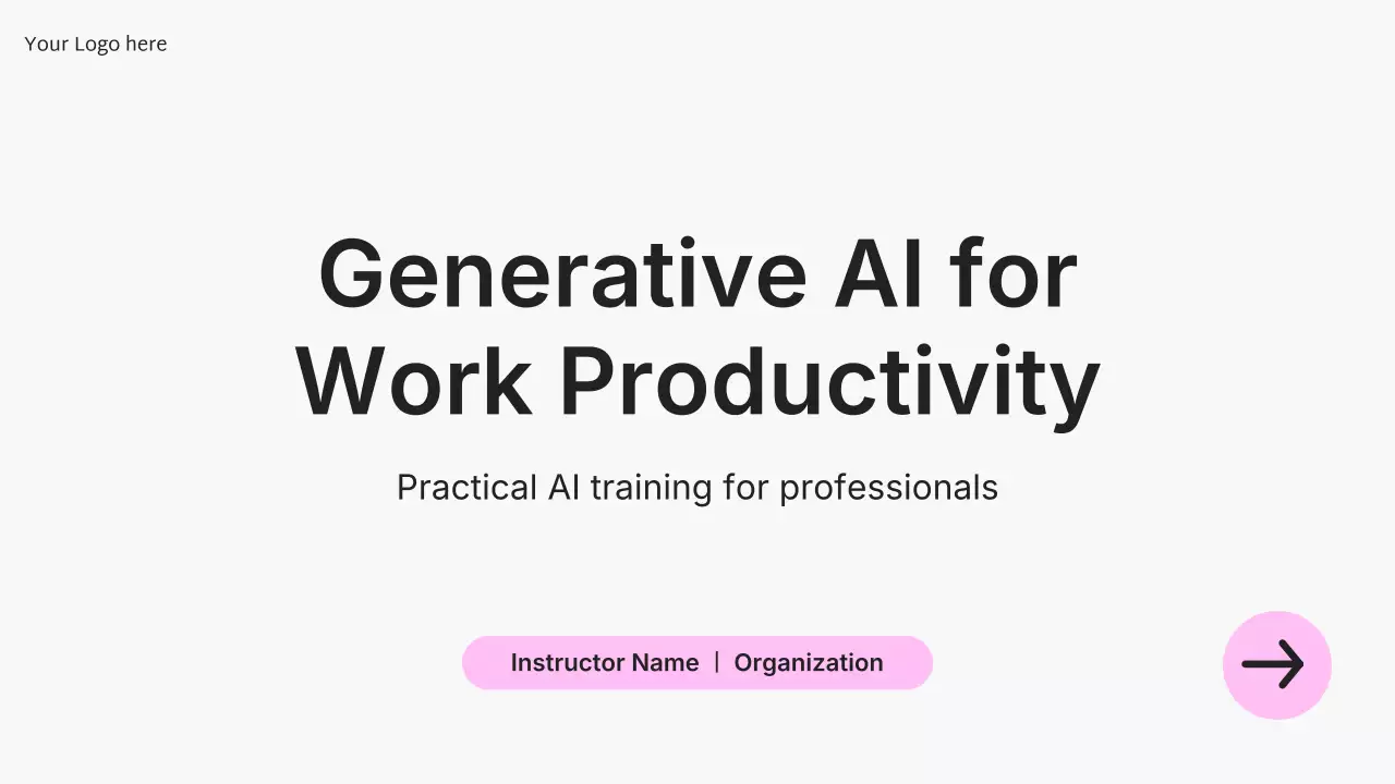 Bài thuyết trình khóa học AI hiện đại màu hồng
