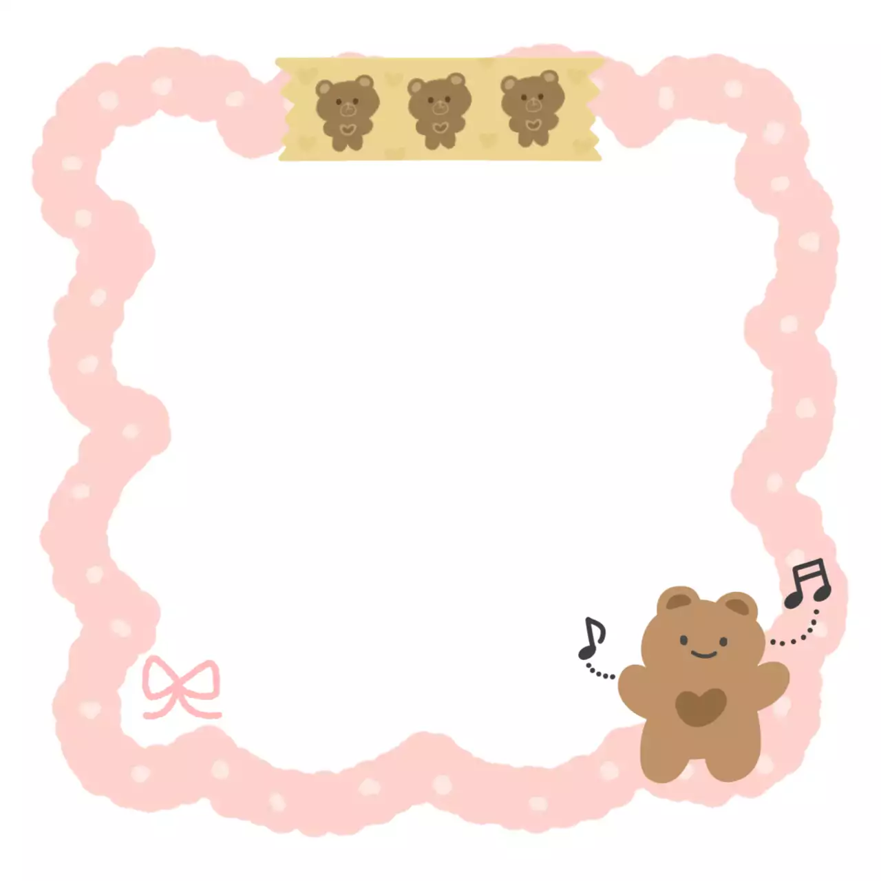 핑크 아기자기한 곰돌이 메모지