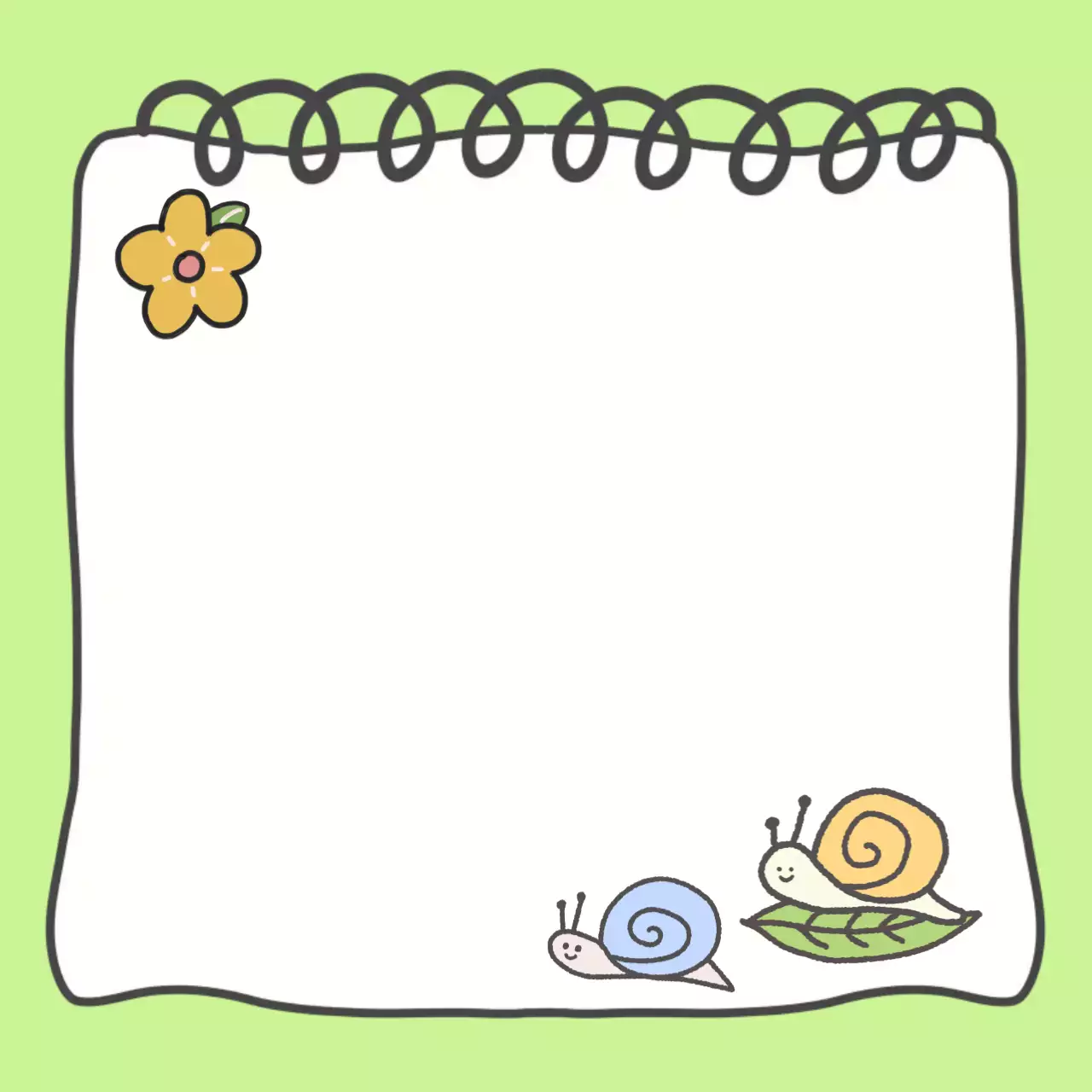 연두 아기자기한 메모지 문구