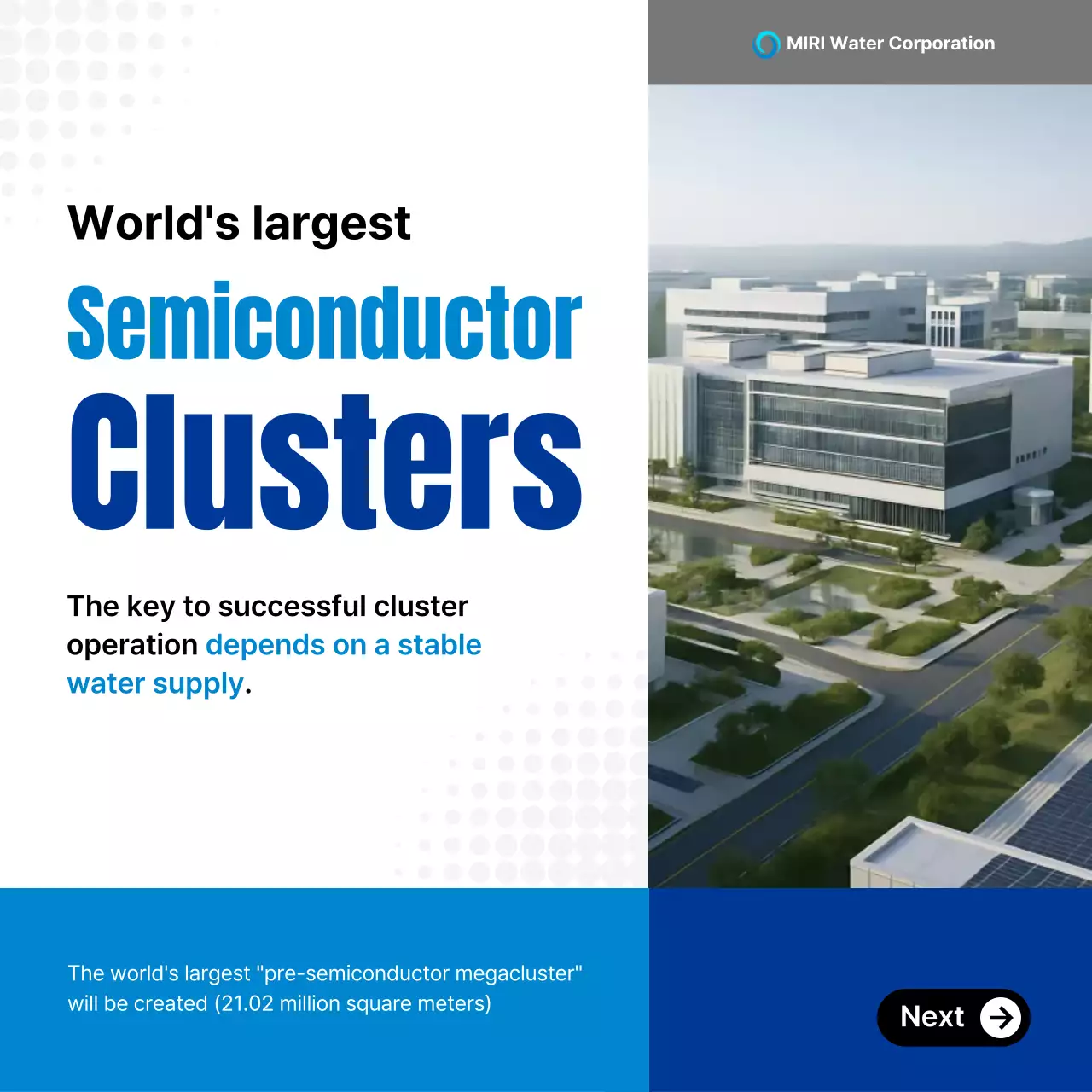 pengumuman semikonduktor modern biru