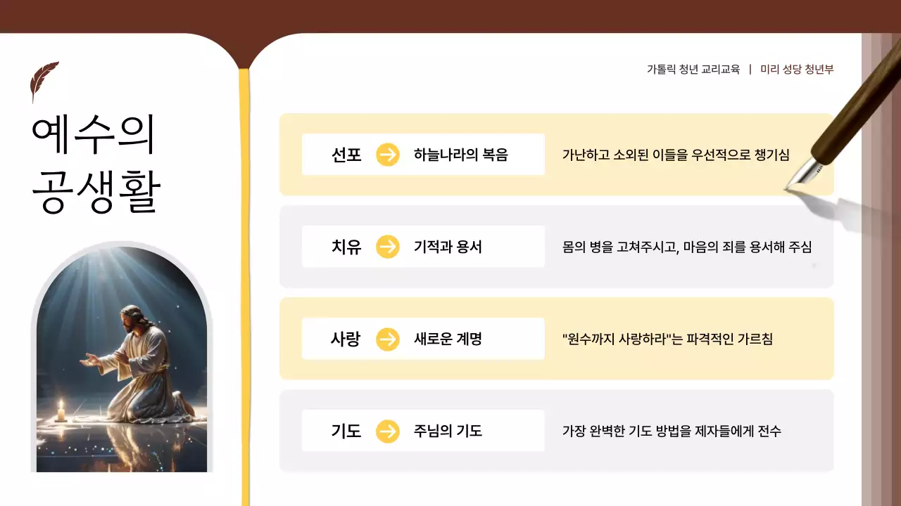 갈색 클래식 종교 교육 자료