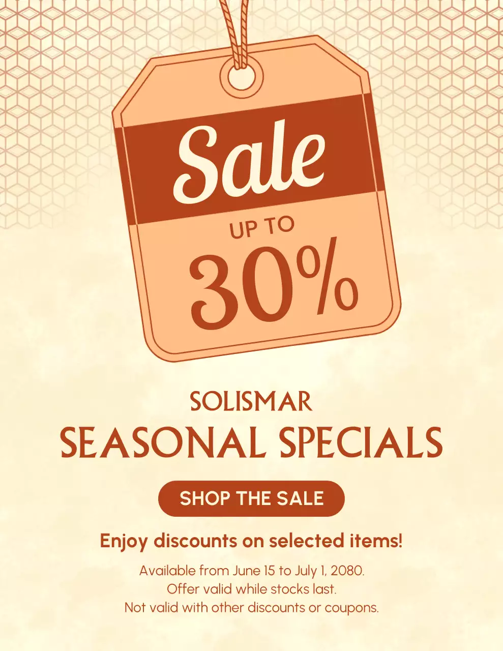 Poster Promosi Penjualan Retro Oranye