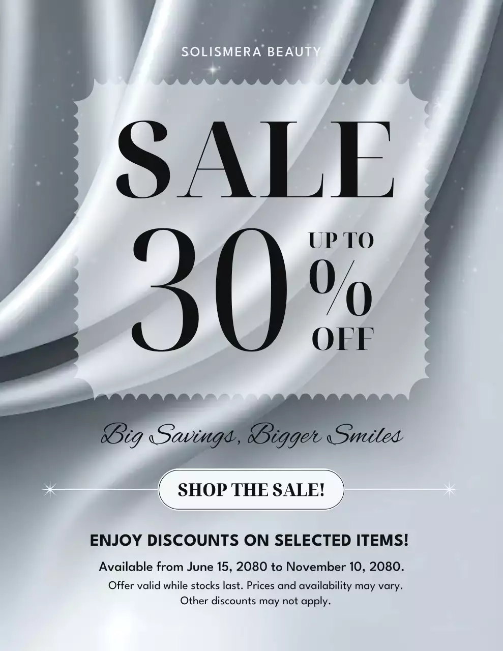 Silver Elegant Beauty Promotion Poster