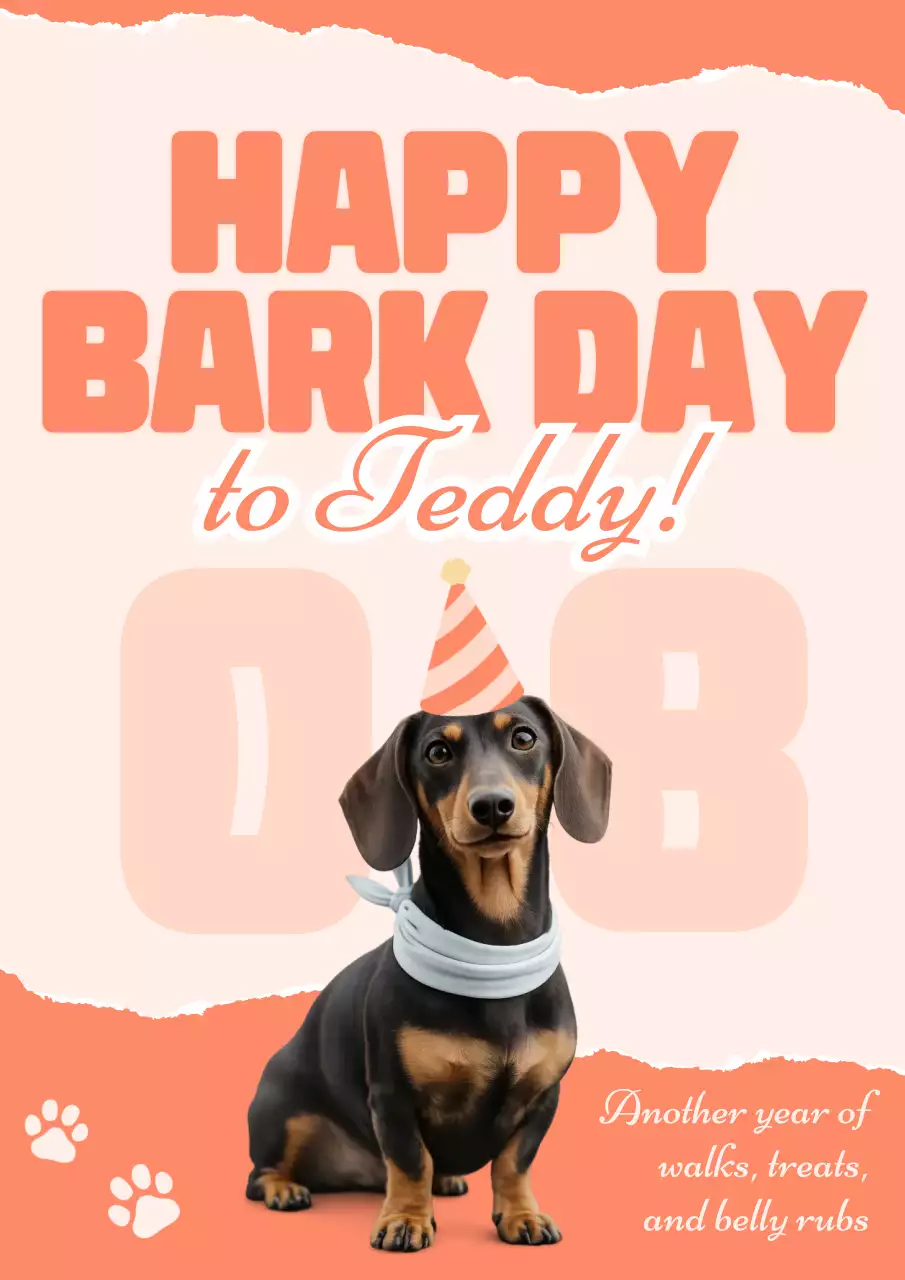 Poster thiệp mời sinh nhật chú chó xanh tinh nghịch