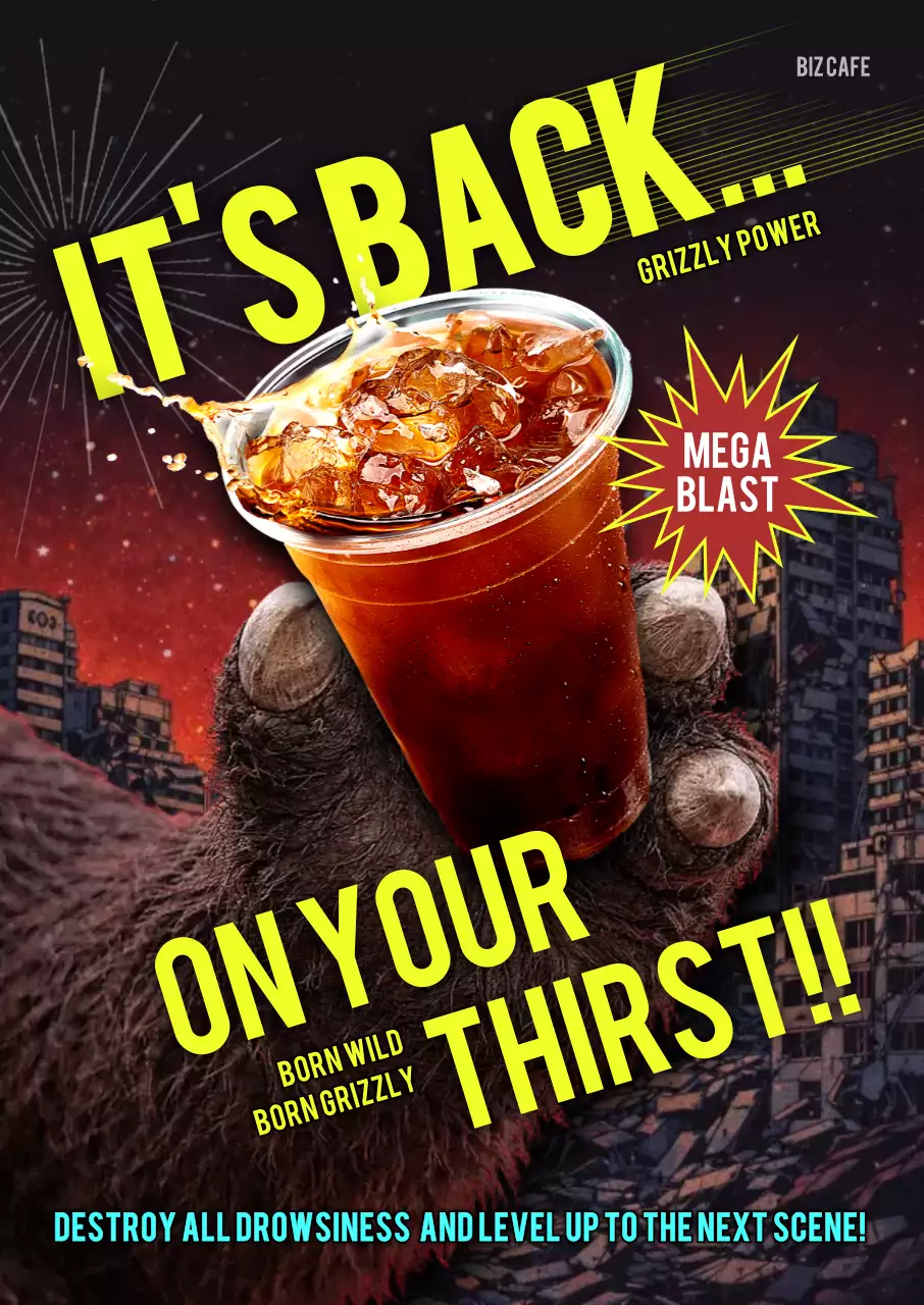 빨강 팝 음료 광고