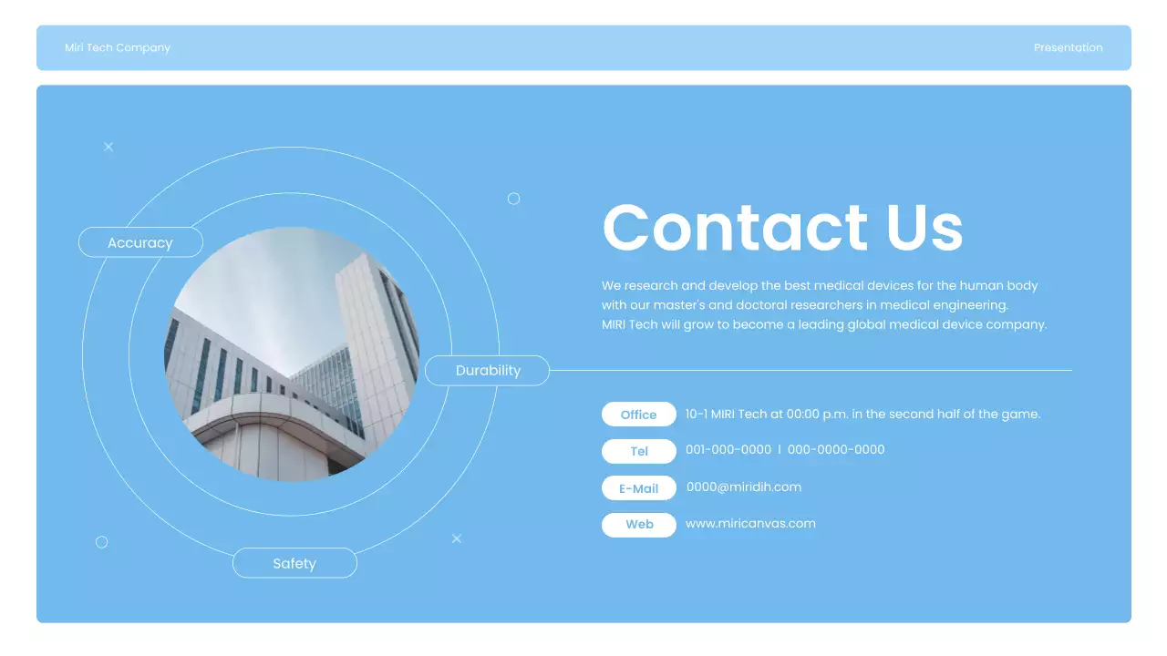 파란색 현대 정형외과 프레젠테이션