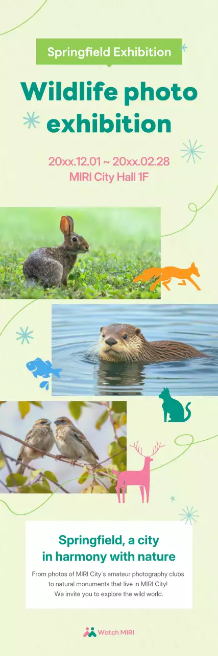 pameran satwa liar modern hijau