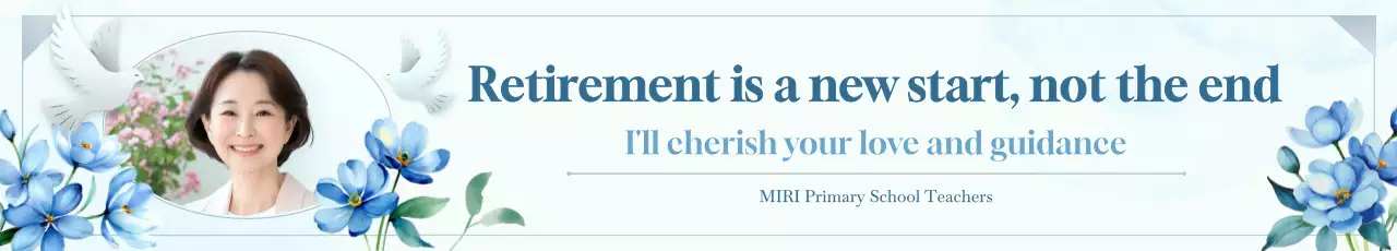 blue elegant retirement announcement