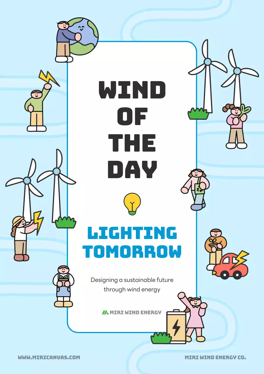 blue modern wind energy promotion