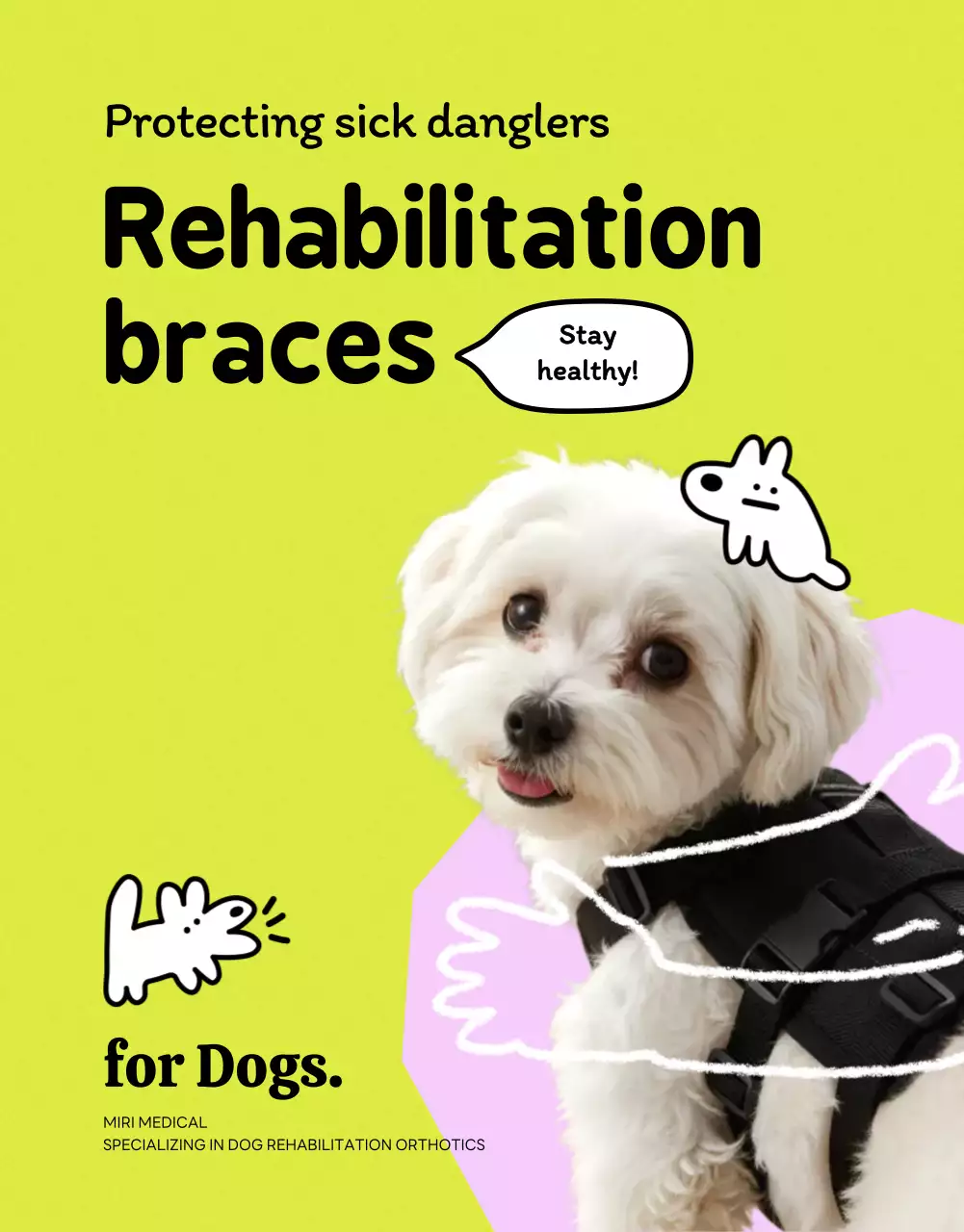 iklan kesehatan anjing kuning yang lucu