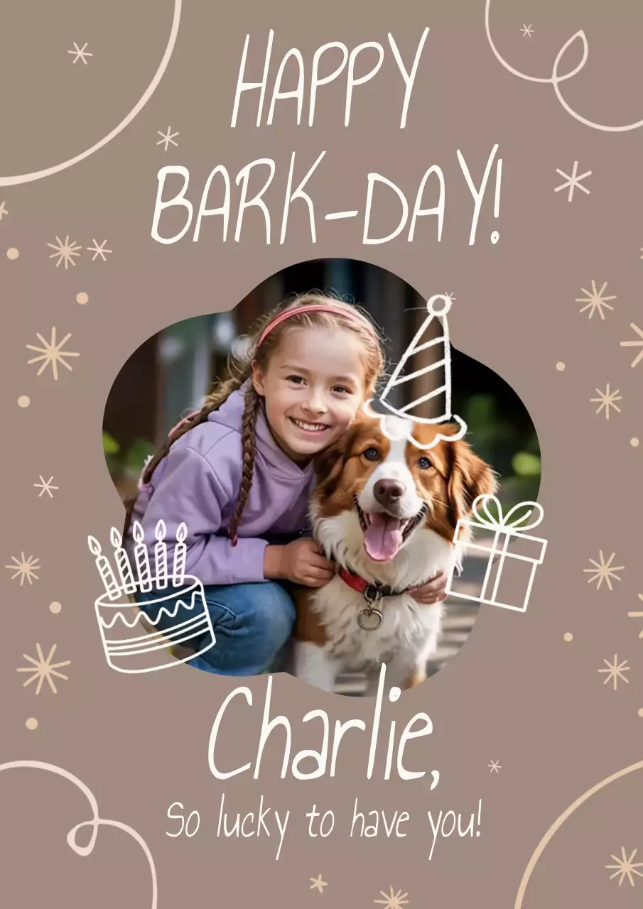 Brown Playful Pet Greetings Card Instagram Post