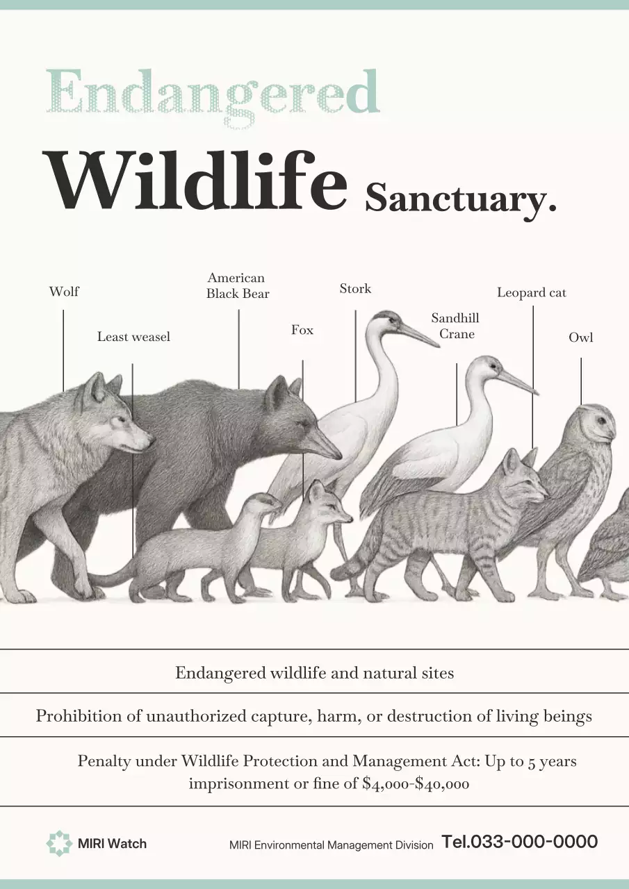thông báo về động vật hoang dã cổ điển màu xám