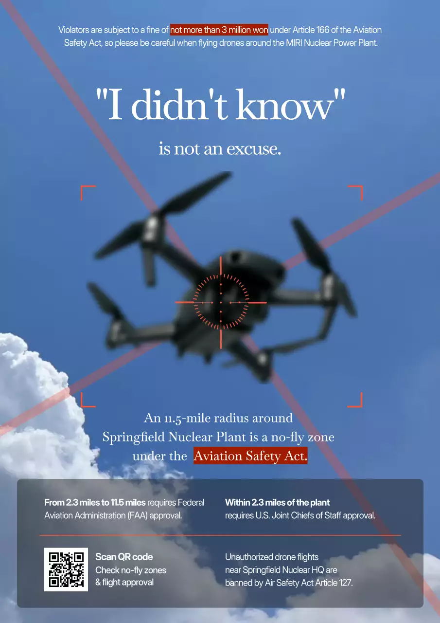 thông báo an toàn máy bay không người lái hiện đại màu xanh